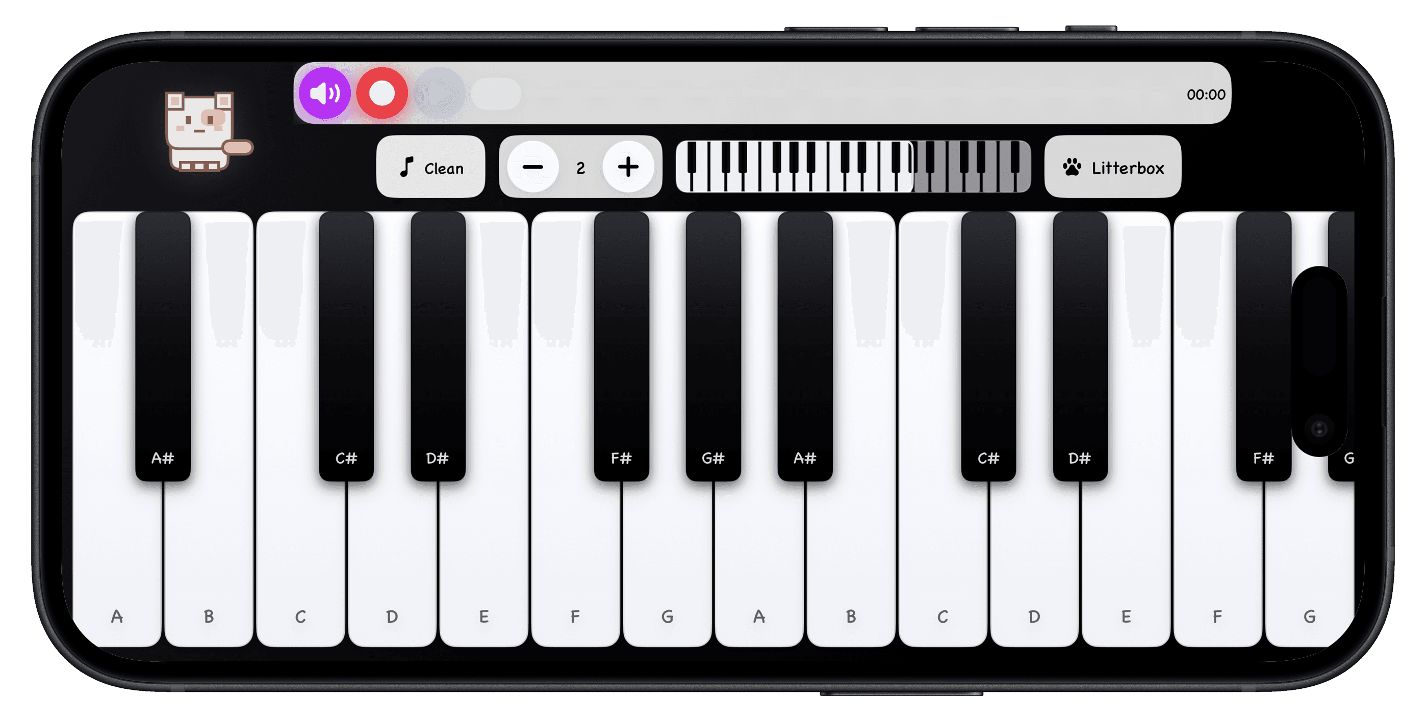 Meowano piano interface preview