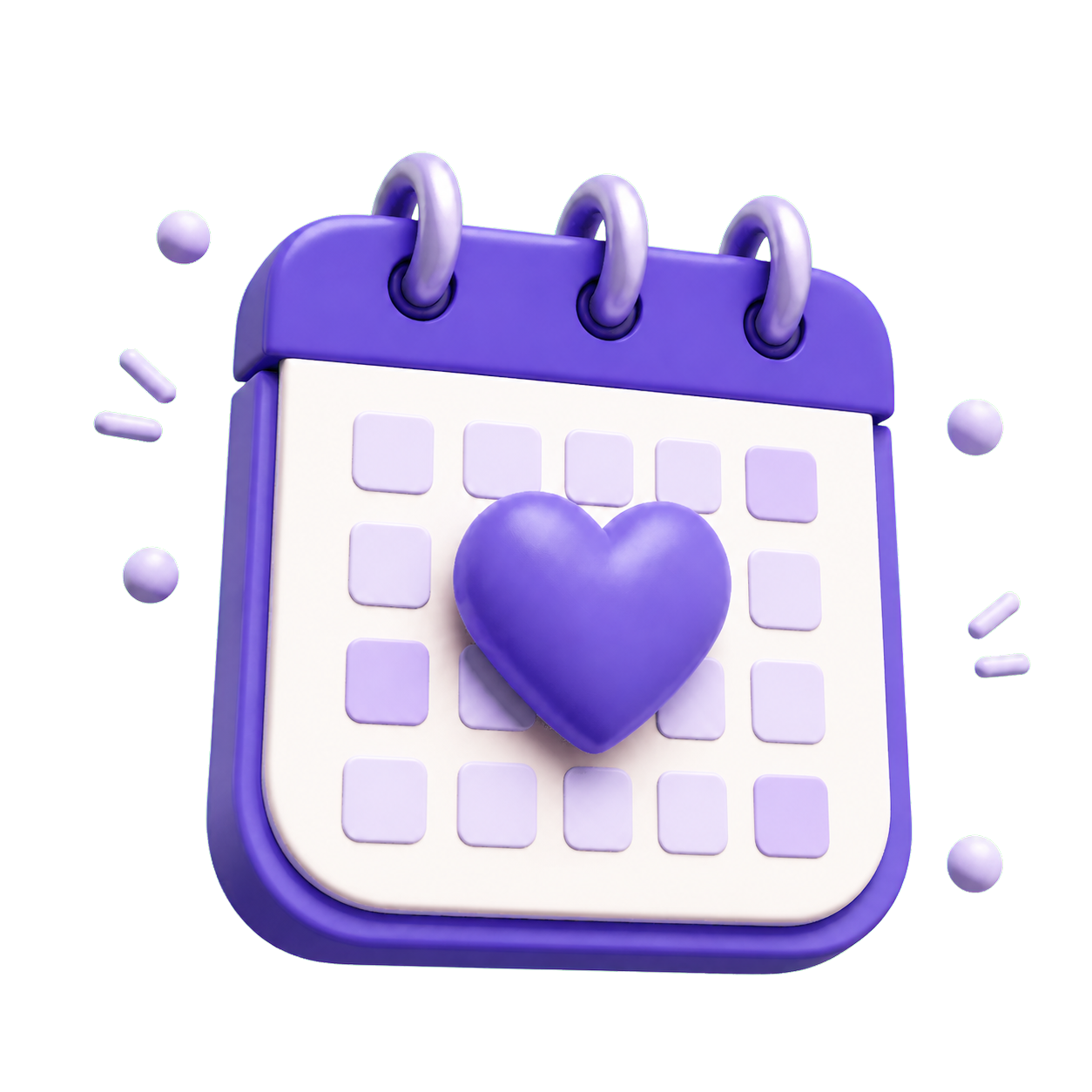 Illustration of a calendar with a heart